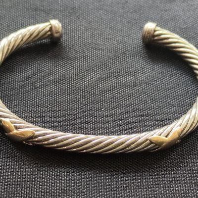 Sale Photo Thumbnail #366: David Yurman Sterling Silver and 14K Yellow Gold Cable Bracelet