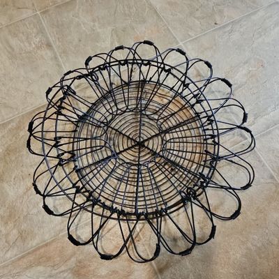 Sale Photo Thumbnail #643: Vintage Collapsible Wire Egg Basket