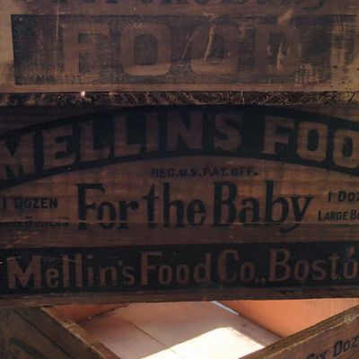 Sale Photo Thumbnail #575: Vintage Mellin's Food Wooden Crate