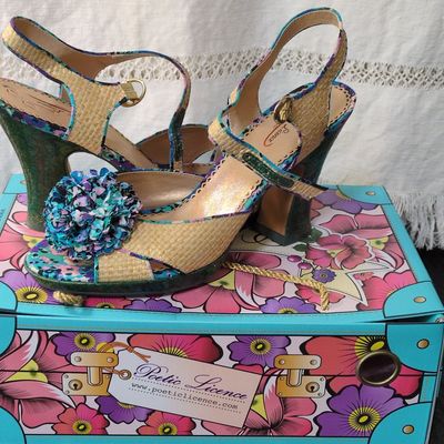 Sale Photo Thumbnail #415: Poetic Licence Floral Accent Slingback Sandals