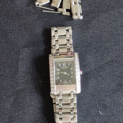 Sale Photo Thumbnail #305: Fendi Orologi Rectangular Diamond Bezel Watch