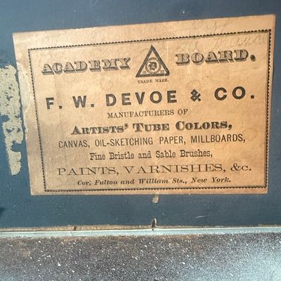 Sale Photo Thumbnail #516: Antique Floral Still Life on F.W. Devoe Academy Board