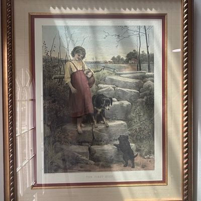 Sale Photo Thumbnail #493: The First Step by C. Hillyard Swinstead, engraved by S. Arlent Edwards