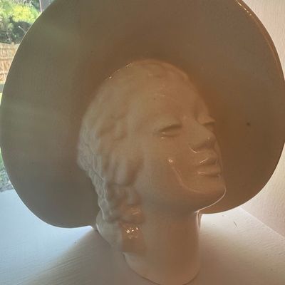 Sale Photo Thumbnail #129: Vintage Royal Haeger Lady Head Vase with Wide Brim Hat