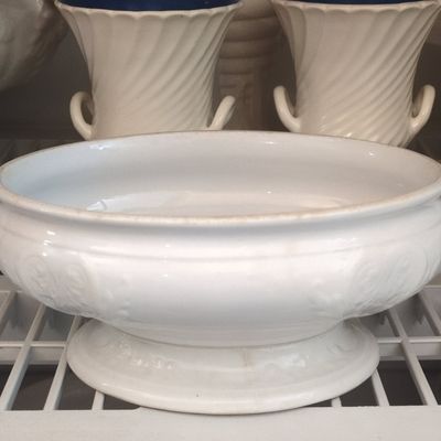 Sale Photo Thumbnail #690: Antique White Ironstone Tureen with Handles - Ceres Shape