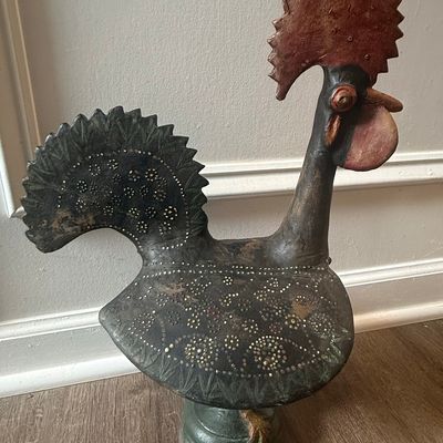 Pair of Vintage Portuguese Rooster Figurines