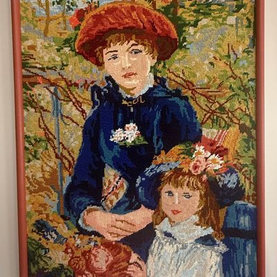 Sale Photo Thumbnail #508: Royal Paris Needlepoint Tapestry of Renoir's 'The Two Sisters'