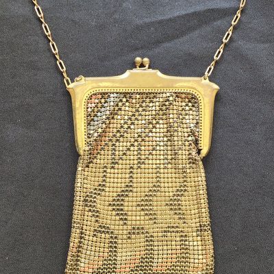 Sale Photo Thumbnail #314: Whiting & Davis Mesh Evening Bag with Enamel Accents