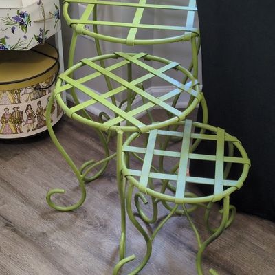 Sale Photo Thumbnail #574: Vintage Wrought Iron Nesting Plant Stands