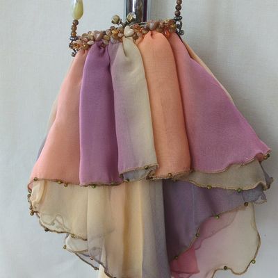 Sale Photo Thumbnail #403: Vintage Beaded Chiffon Evening Bag