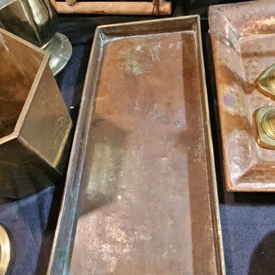 Sale Photo Thumbnail #219: Vintage Hand-Hammered Copper Fish Poacher/Planter