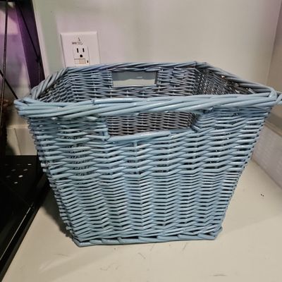 Sale Photo Thumbnail #639: Painted Wicker Storage Basket