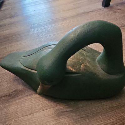 Sale Photo Thumbnail #111: Vintage Hand-Carved Wooden Duck Decoy - Folk Art