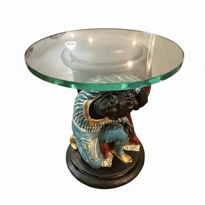Venetian Blackamoor Figural Pedestal Side Table