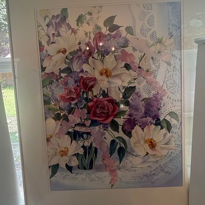 Sale Photo Thumbnail #519: Jan Ford Floral Watercolor Still Life