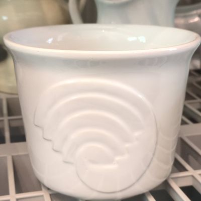 Sale Photo Thumbnail #748: Thomas Germany White Porcelain Vase with Relief Swirl Motif