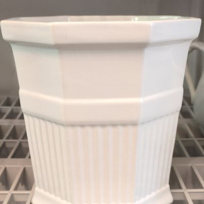 Sale Photo Thumbnail #790: White Porcelain Octagonal Planter - Waldemarsudde Style