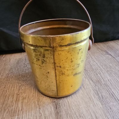 Sale Photo Thumbnail #634: Vintage Brass Lard Tin Pail