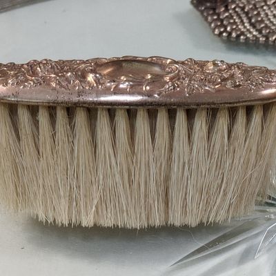 Sale Photo Thumbnail #362: Vintage Silver-Plated Repousse Vanity Hair Brush