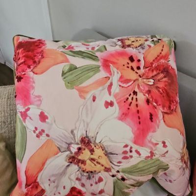 Sale Photo Thumbnail #144: Designart Lily Flowers Watercolor Illustration - Floral Throw Pillow