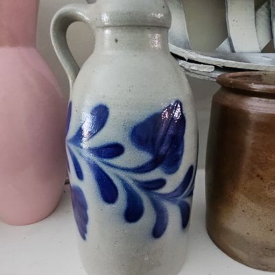 Sale Photo Thumbnail #735: Rowe Pottery Works Salt-Glazed Stoneware Pitcher