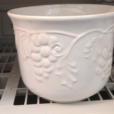 Sale Photo Thumbnail #800: White Ceramic Grapevine Planter