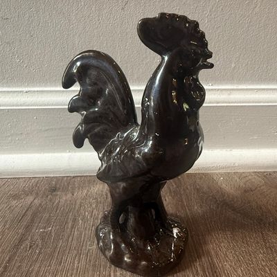 Sale Photo Thumbnail #170: Vintage Glazed Ceramic Rooster Figurine - Possibly Japan