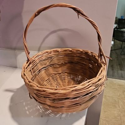 Sale Photo Thumbnail #610: Hand-Woven Willow Gathering Basket