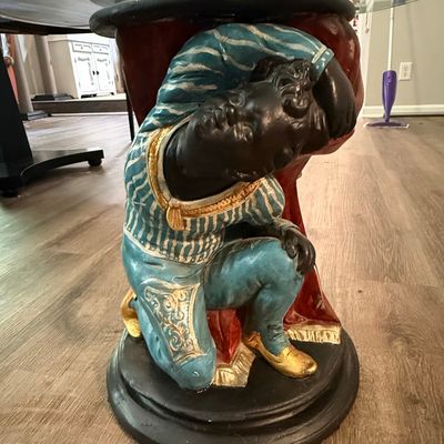 Venetian Blackamoor Figural Pedestal Side Table