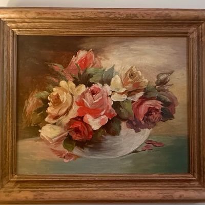 Sale Photo Thumbnail #497: Floral Still Life Oil Painting