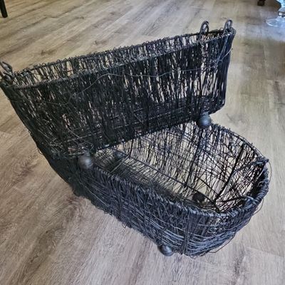 Sale Photo Thumbnail #597: Vintage Wirework Two-Tiered Basket Stand