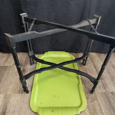 Sale Photo Thumbnail #105: Vintage Toleware Tray Table with Folding Stand