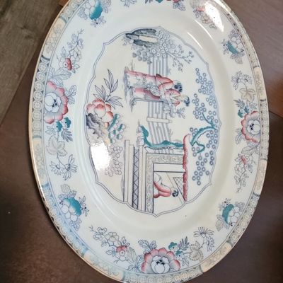 Sale Photo Thumbnail #224: Bates Walker & Co. "The Tea House" Pattern Porcelain Platter