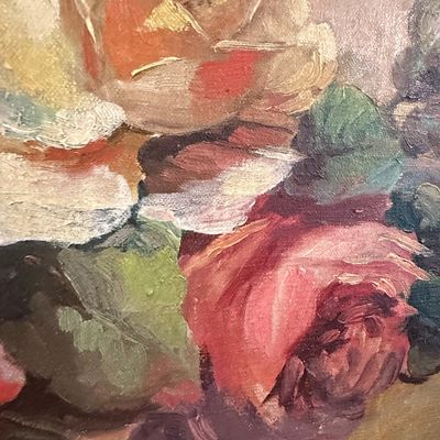 Sale Photo Thumbnail #498: Floral Still Life Oil Painting