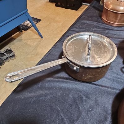 Sale Photo Thumbnail #193: Antique Copper Saucepan with Lid