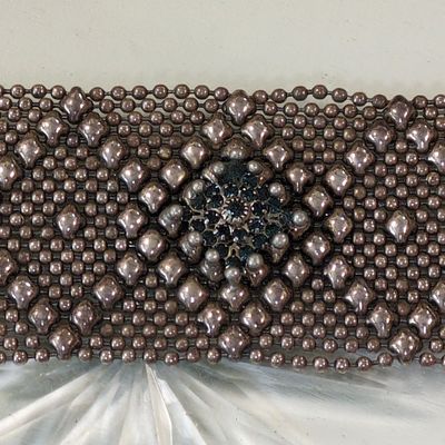Sale Photo Thumbnail #312: Sergio Gutierrez Liquid Metal Beaded Cuff Bracelet