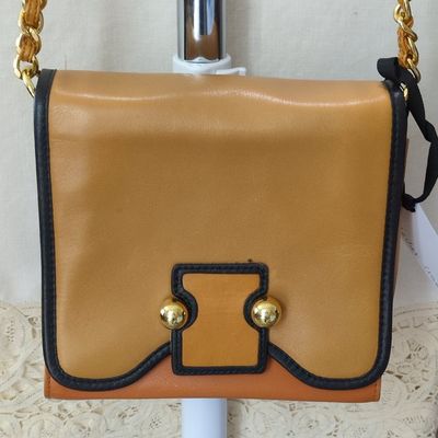 Sale Photo Thumbnail #396: Vintage Leather Shoulder Bag with Chain Strap