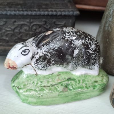 Sale Photo Thumbnail #176: Staffordshire Style Rabbit Figurine (Damaged)