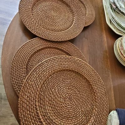 Sale Photo Thumbnail #233: Woven Rattan Charger Plates - Set of 4