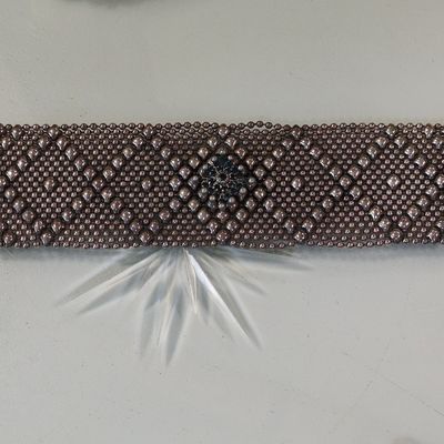 Sale Photo Thumbnail #313: Sergio Gutierrez Liquid Metal Beaded Cuff Bracelet