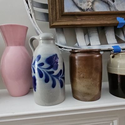Sale Photo Thumbnail #577: Antique Cobalt Decorated Stoneware Jug