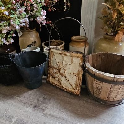 Sale Photo Thumbnail #583: Vintage Wooden Bucket with Handle