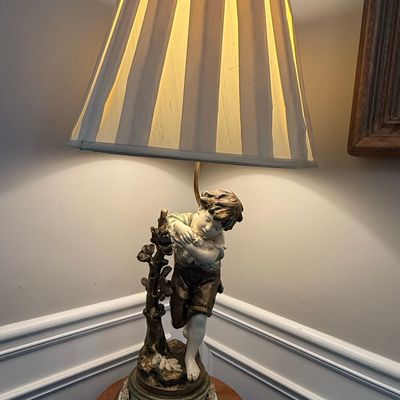 L & F Moreau Style Boy Figural Lamp