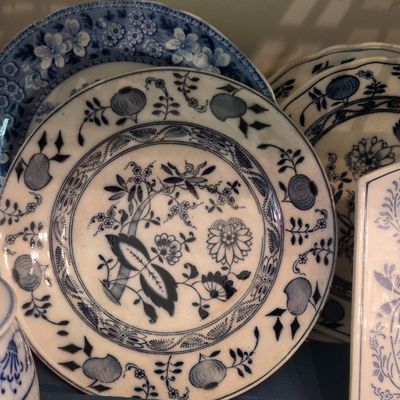 Sale Photo Thumbnail #803: Blue Onion Pattern Transferware Plates