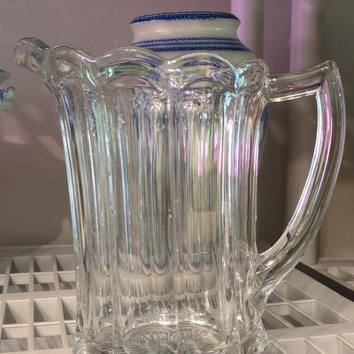 Sale Photo Thumbnail #728: Fostoria American Pattern Clear Glass Pitcher