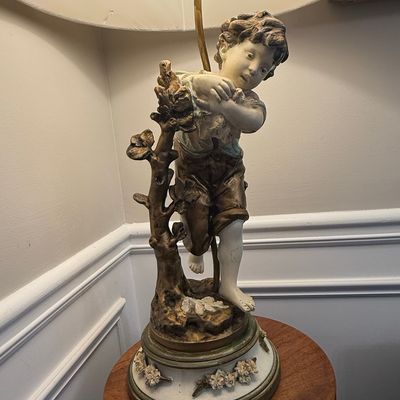 L & F Moreau Style Boy Figural Lamp
