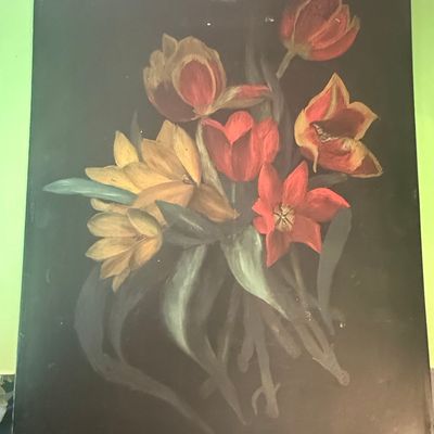Sale Photo Thumbnail #525: Tulips Still Life Painting on Tin