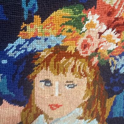 Sale Photo Thumbnail #511: Royal Paris Needlepoint Tapestry of Renoir's 'The Two Sisters'