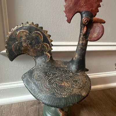Pair of Vintage Portuguese Rooster Figurines