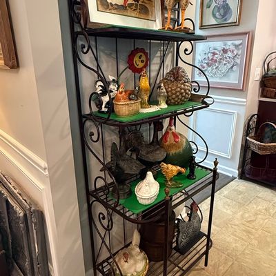Wrought Iron Baker's Rack with Scrollwork